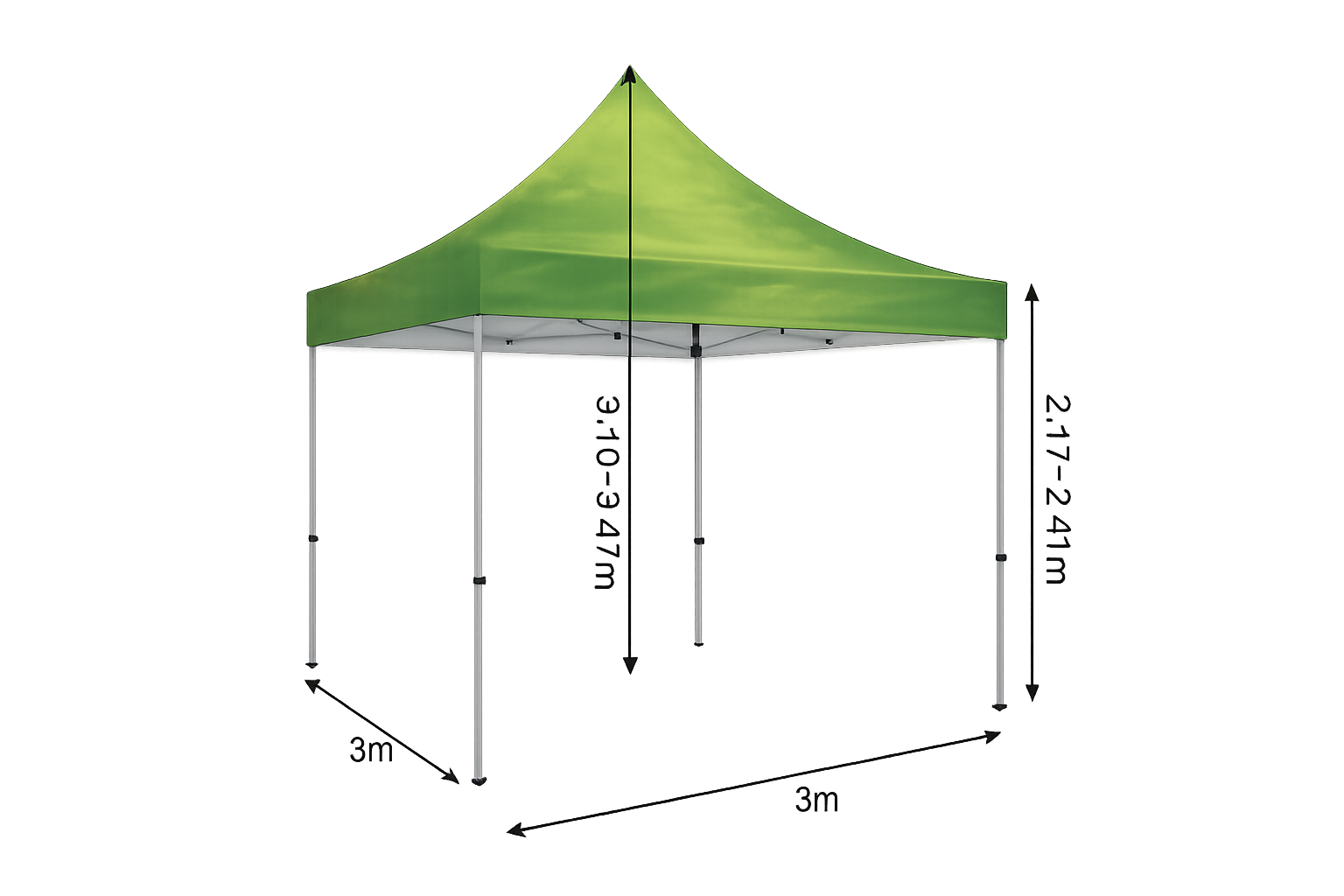 Toldo Hexagonal 3 × 3 m — Estructura de Fierro